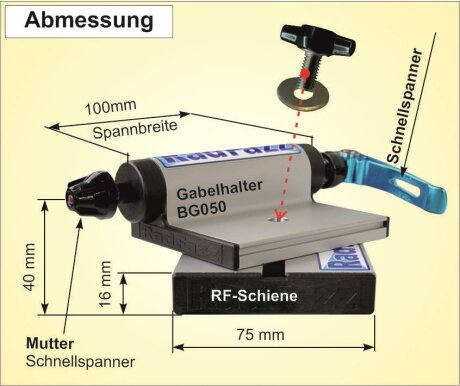 RF-Schiene inkl. Befestigungsteile (l=130cm) f&uuml;r die Befestigungspunkte P1