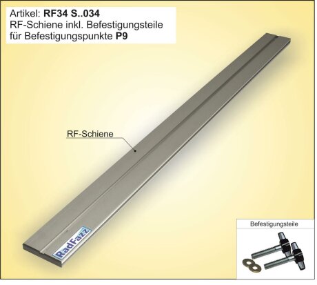 RF-Schiene inkl. Befestigungsteile L&auml;nge l=120cm; Befestigungspunkte P8, P9, Gewindeabstand 107cm-118cm