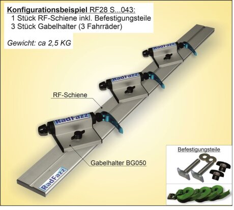 RF-Schiene inkl. Befestigungsteile f&uuml;r die Sitz-/Zurrschienen P6 im Auto