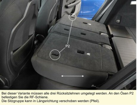 RF-Schiene inkl. Befestigungsteile (l=100cm) f&uuml;r die Befestigungspunkte P2 im Auto