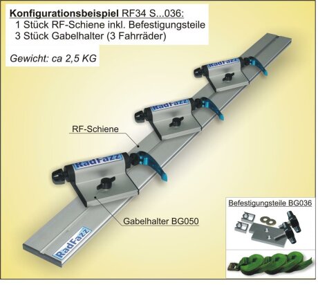 RF-Schiene inkl. Befestigungsteile (l=104cm) f&uuml;r die Zurr&ouml;sen P8