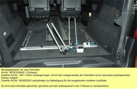 RF-Schiene inkl. Befestigungsteile f&uuml;r die Sitz-/Zurrschienen P6 im Auto