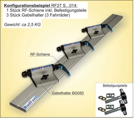 Innenraum-Fahrradtr&auml;ger Schiene (l=100cm) auf die Bodenabdeckung P7