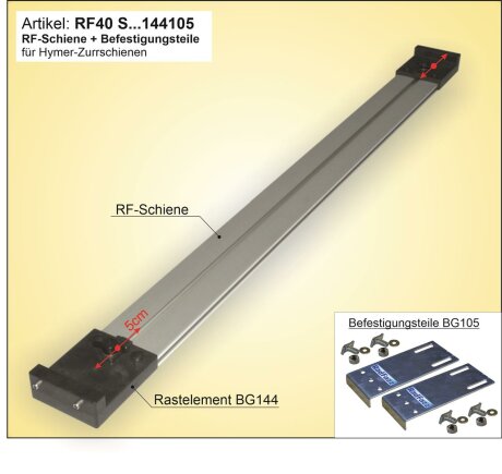 RF-Schiene inkl. Befestigungsteile f&uuml;r die Hymer-Zurrschienen P15, Bodenh&ouml;he 14,5cm - 16,5cm