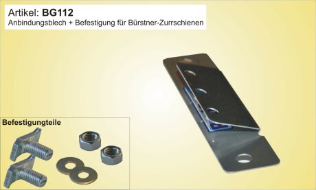 Adapter inkl. Befestigungsteile  f&uuml;r die B&uuml;rstner 105&deg;-Zurrschienen