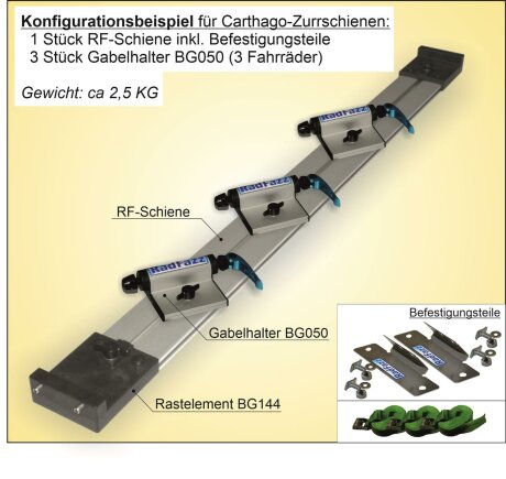 RadFazz-Fahrrad-Innentr&auml;ger f&uuml;r die Carthago 45&deg; Zurrschienen