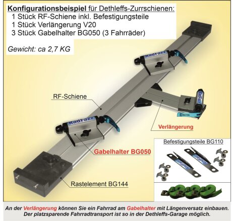 RadFazz-Fahrrad-Innentr&auml;ger f&uuml;r die Dethleffs 45&deg; Zurrschienen