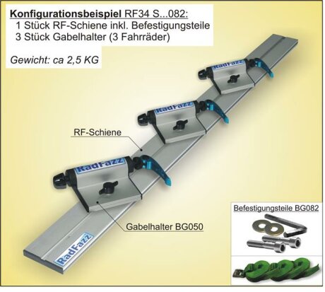 RF-Schiene inkl. Befestigungsteile (l=120cm) f&uuml;r die Gewinde im Fahrzeugboden P9