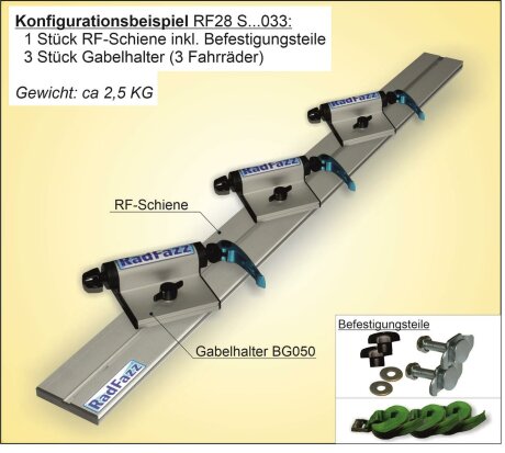 RF-Schiene inkl. Befestigungsteile f&uuml;r die Airlineschienen P6