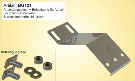 Adapter inkl. Befestigungsteile f&uuml;r die Adria-Zurrschienen, Bodenh&ouml;he 16cm - 18cm