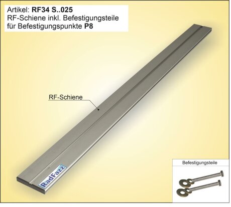 RF-Schiene inkl. Befestigungsteile L&auml;nge l=100cm; Befestigungspunkte P9, Gewindeabstand 87cm-97cm