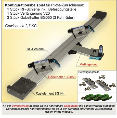 RadFazz-Fahrradtr&auml;ger f&uuml;r die Fiamma 45&deg; Zurrschienen