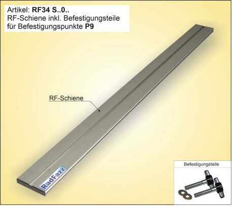 RF-Schiene inkl. Befestigungsteile L&auml;nge l=120cm; Befestigungspunkte P9, Gewindeabstand 107cm-118cm